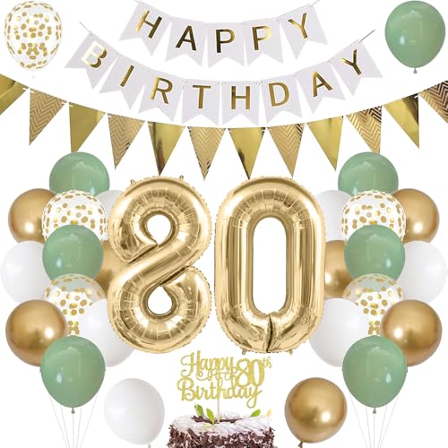 Luftballon 80. Geburtstag Salbeigrüne Folienballon Luftballon Zahlen 80. Geburtstagsdeko Männer Frau 80 Jahr Riesen Folienballon Zahl 80 Ballon 80 Deko zum Geburtstag Dekoration Grün Weiß Gold Luftballon 80. Geburtstag Salbeigrüne Folienballon Luftballon Zahlen 80. Geburtstagsdeko Männer Frau 80 Jahr Riesen Folienballon Zahl 80 Ballon 80 Deko zum Geburtstag Dekoration Grün Weiß Gold von TOPHOPE
