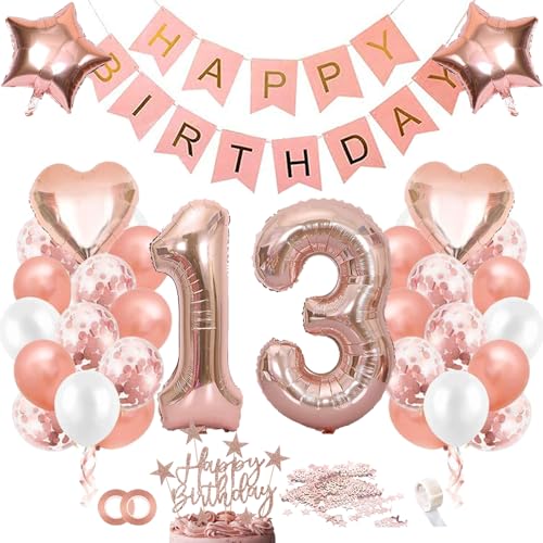 TOPHOPE Luftballon 13. Geburtstag Roségold Folienballon Luftballon Zahlen Geburtstagsdeko Mädchen 13 Jahr Riesen Folienballon Zahl 13 Ballon 13 Deko zum Geburtstag Roségold Happy Birthday TOPHOPE Luftballon 13. Geburtstag Roségold Folienballon Luftballon Zahlen Geburtstagsdeko Mädchen 13 Jahr Riesen Folienballon Zahl 13 Ballon 13 Deko zum Geburtstag Roségold Happy Birthday von TOPHOPE