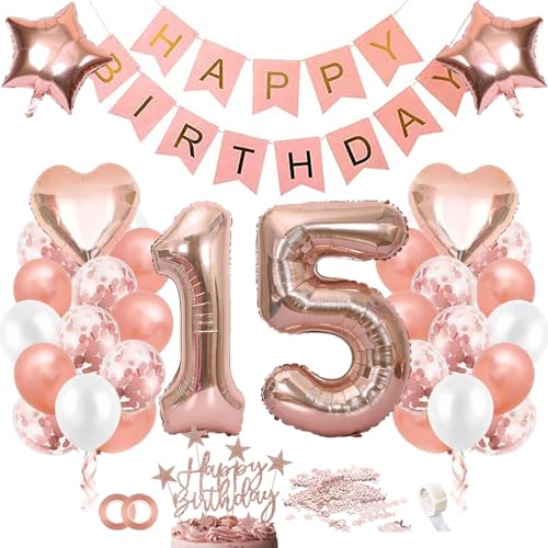 TOPHOPE Luftballon 15. Geburtstag Roségold Folienballon Luftballon Zahlen Geburtstagsdeko Mädchen 15 Jahr Riesen Folienballon Zahl 15 Ballon 15 Deko zum Geburtstag Roségold Happy Birthday TOPHOPE Luftballon 15. Geburtstag Roségold Folienballon Luftballon Zahlen Geburtstagsdeko Mädchen 15 Jahr Riesen Folienballon Zahl 15 Ballon 15 Deko zum Geburtstag Roségold Happy Birthday von TOPHOPE