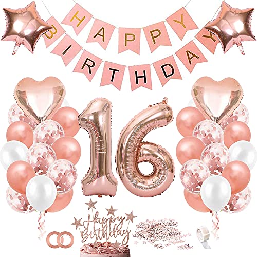 TOPHOPE Luftballon 16. Geburtstag Roségold Folienballon Luftballon Zahlen Geburtstagsdeko Mädchen 16 Jahr Riesen Folienballon Zahl 16 Ballon 16 Deko zum Geburtstag Roségold Happy Birthday TOPHOPE Luftballon 16. Geburtstag Roségold Folienballon Luftballon Zahlen Geburtstagsdeko Mädchen 16 Jahr Riesen Folienballon Zahl 16 Ballon 16 Deko zum Geburtstag Roségold Happy Birthday von TOPHOPE