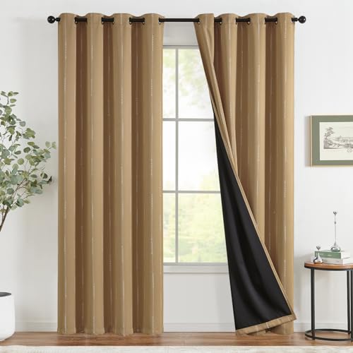 TOPICK Boho Verdunkelungsvorhänge Silber Punkte Folie Bedruckte Vorhänge mit Ösen hintere Verdunkelung Wärmeschutzvorhang Thermovorhang für Kinderzimmer Fenstervorhänge 2er Set 132 * 210 Senfgelb TOPICK Boho Verdunkelungsvorhänge Silber Punkte Folie Bedruckte Vorhänge mit Ösen hintere Verdunkelung Wärmeschutzvorhang Thermovorhang für Kinderzimmer Fenstervorhänge 2er Set 132 * 210 Senfgelb von TOPICK