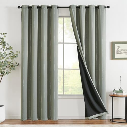 TOPICK Boho Verdunkelungsvorhänge Silber Punkte Folie Bedruckte Vorhänge mit Ösen hintere Verdunkelung Wärmeschutzvorhang Thermovorhang für Kinderzimmer Fenstervorhänge 2er Set 132 * 245 Grün TOPICK Boho Verdunkelungsvorhänge Silber Punkte Folie Bedruckte Vorhänge mit Ösen hintere Verdunkelung Wärmeschutzvorhang Thermovorhang für Kinderzimmer Fenstervorhänge 2er Set 132 * 245 Grün von TOPICK