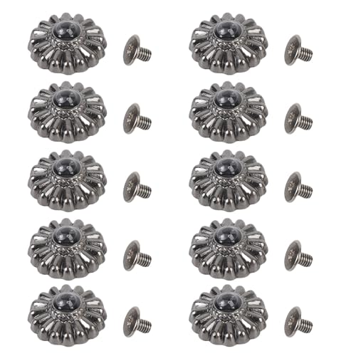 10 Sets Dekorative Schraubennietknöpfe, Metallschraubenknopf 16,5 Mm, Blumenknöpfe für Taschen und Kofferdekoration 10 Sets Dekorative Schraubennietknöpfe, Metallschraubenknopf 16,5 Mm, Blumenknöpfe für Taschen und Kofferdekoration von TOPINCN