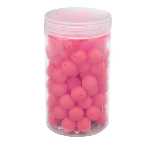 105pcs Silikonperlen, 15 Mm Silikonperlen, Farbenfrohe Runde Perlen mit Vorgebohrten Löchern in Plastikflaschen, für Armband, Ohrringe, Halskette (Baby) von TOPINCN