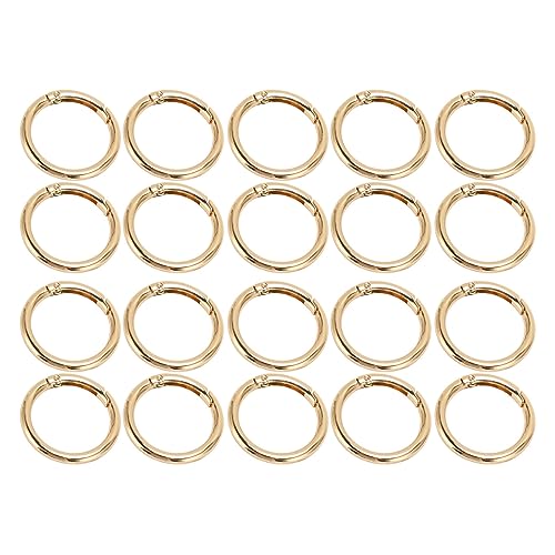 20pcs Trigger Feder -O -Ringe, 1,57 -Zoll -Durchmesser Kupferrunde Schnappschnalle -Schließschlüsse, Metallfederklammern für Schlüsselbund, Handtaschen, Taschen, Geldbörsen, (GOLD) von TOPINCN