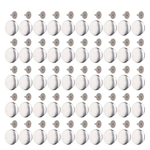 50 Sätze Edelstahlhosenknöpfe, Metallersatzknöpfe ohne Abneiung 17mm mit Spitzen PH Eisenschrauben für Hosen und Shorts von TOPINCN