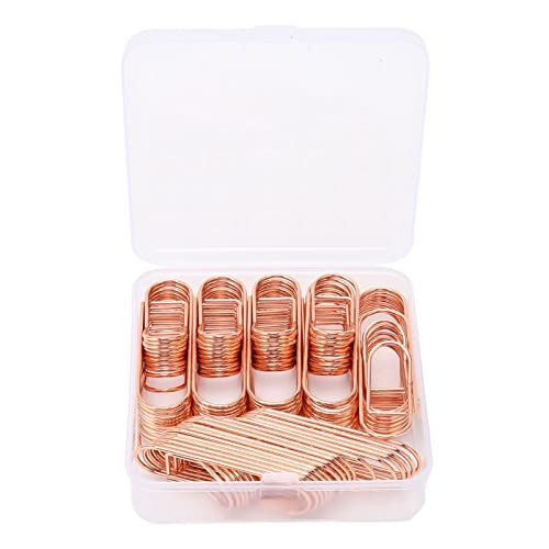 66pcs Stiftclips, Metall Lesezeichen Stiftklammhalter Dokumentklassifizierung, Licht und Tragbar für Notebooks und Papiere (Rosiges Gold) von TOPINCN
