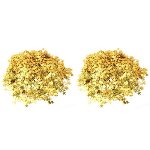 8000 Stück Frohe Weihnachten Gold Stern Konfetti, 10 Mm PVC Stern Tisch Konfetti Streusel Glitzer Geburtstag Stern Streuung Funkelnde Pailletten für Weihnachten Hochzeit von TOPINCN