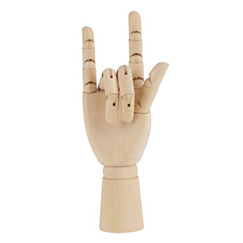 Hölzerne Handmodellskulptur mit Flexiblen Fingern, Perfektes Nachschlagewerk für Künstler (10 Zoll rechts) von TOPINCN