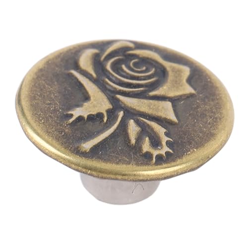 Keine Sewhosenknöpfe, Hosen Reparaturknöpfe mit Rosenmuster, Nadjustierbare Schnalle für den Austausch von Hosen, Hose - mit Schraube, Antikes Messing Keine Sewhosenknöpfe, Hosen Reparaturknöpfe mit Rosenmuster, Nadjustierbare Schnalle für den Austausch von Hosen, Hose - mit Schraube, Antikes Messing von TOPINCN