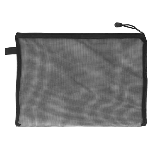 Mesh Stationery Beutel | Bequemes Hangseil für den Schnellen Zugriff | Vielseitige Speicherlösung | 10 PCs Enthalten (BLACK) von TOPINCN