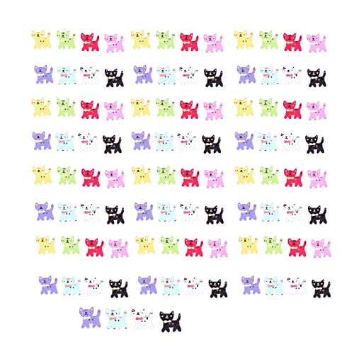 Nähknöpfe, Dekorative Weiße Bastelzubehör-Katze, 100 Stück, Schleife, Gemischtes Zubehör, Kinder-Aufkleber, Cartoon-Knöpfe von TOPINCN