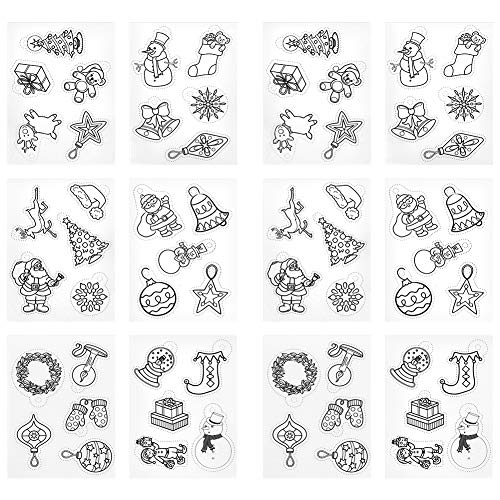 Schrumpffolien, Schrumpffolie mit Muster, Weihnachtsset, Petite-Zubehör, 12 Stück, Kleine Miniatur-Papierbastelwerkzeuge für die Weihnachtszeit von TOPINCN