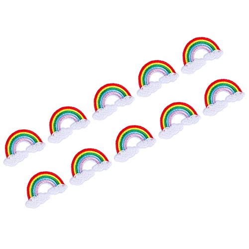 TOPINCN 10 Farbenfrohe Stickstofftuch Patch Regenbogenwolkenmuster Nähdekoration Kit Regenbogenmuster Stickerei Applikation Dekoration Lieferungen TOPINCN 10 Farbenfrohe Stickstofftuch Patch Regenbogenwolkenmuster Nähdekoration Kit Regenbogenmuster Stickerei Applikation Dekoration Lieferungen von TOPINCN