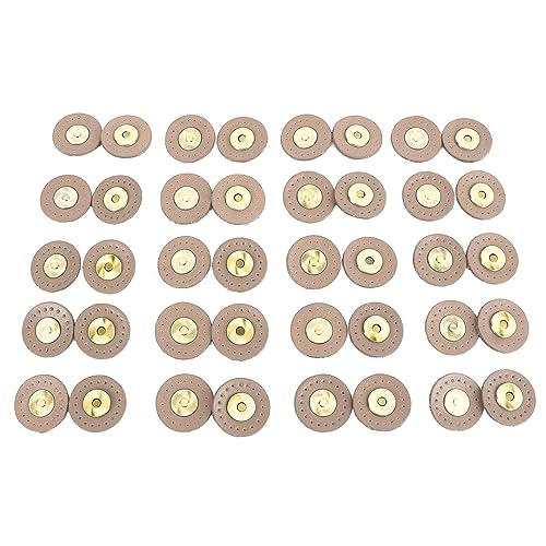 TOPINCN 20 Sets Magnetknöpfe, Ledermagnetmagnet -Snap -Mehrzweck -Abnähen auf Verschlusssackverschlussbeutel Beutel Schließbeutel Schließknöpfe Zum Nähen von DIY Bastelbäuchchen Kleidung (Beige) von TOPINCN