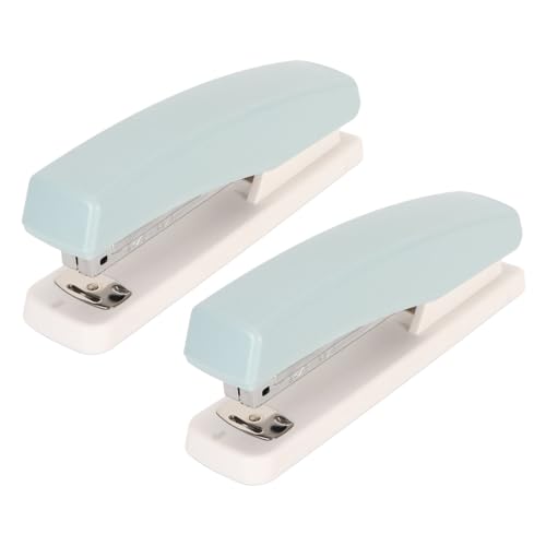 TOPINCN 2er-Pack Hefter, 20-Blatt-Kapazität, Tischhefter, Tragbarer Kleiner Hefter für Büro, Schule und Zuhause, Hochleistungshefter, Bürohefter, Kompakter Handhefter (BLUE) von TOPINCN