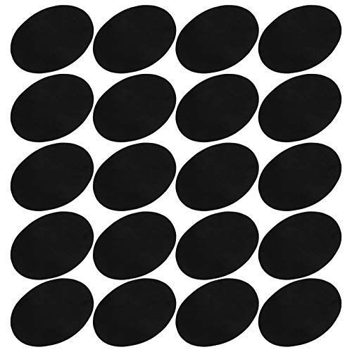 TOPINCN Bügelflicken mit Kleber, Tuchreparaturwerkzeuge Oval 10 Paar Bügelflicken Bügelflicken, zum Verzieren von Kleidern Abdeckung Schönheitsfehler DIY Zubehör Schals(Schwarze zehn Paare) von TOPINCN