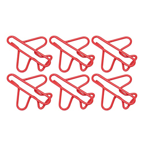 TOPINCN Büroklammern, Büroklammern in Flugzeugform, Rostschutzbeschichtung, 100 Stück Süße Büroklammern für die Herstellung von Scrapbooking-Karten, Leicht und Tragbar (Rot) von TOPINCN