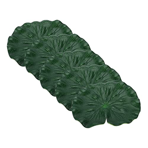 TOPINCN Floating Foam Blätter Hellfarbene Künstliche Lotusblätter, 5 -pc -Teichdekorationen für Tanzstützen und Aquariendekoration (L) von TOPINCN