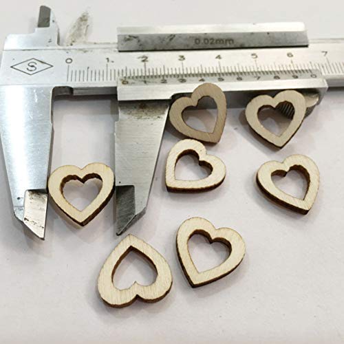 TOPINCN Hölzern Hollow Heart Craft 200pcs Holz Hand Gemacht Home Dekoration Anhänger Handgefertigtes Dekor Ornament DIY Accessoire (Pfirsich Herz Hollow) von TOPINCN