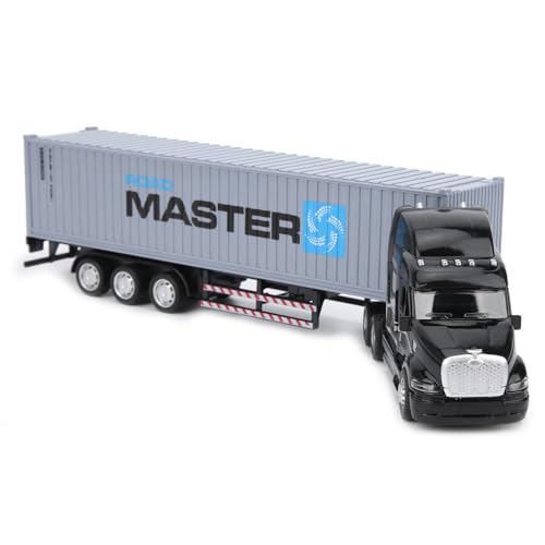 TOPINCN Legierungsimulationscontainerauto -Modell Exquisite Pull -Back Spielzeug mit Leichten Klang für , die für die Dekoration und Sammlung von Modellliebhabern Geeignet Sind ((Schwarz + grau)) von TOPINCN