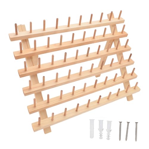 TOPINCN Nähgarnhalter aus Holz für 60 Spulen, Aufbewahrungsständer für Stickgarn Zur Wandmontage, Flecht-Organizer-Rack mit Zusammenklappbaren Beinen, Zum Flechten, Dekoration TOPINCN Nähgarnhalter aus Holz für 60 Spulen, Aufbewahrungsständer für Stickgarn Zur Wandmontage, Flecht-Organizer-Rack mit Zusammenklappbaren Beinen, Zum Flechten, Dekoration von TOPINCN
