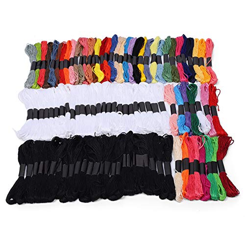 TOPINCN Stickgarn, Häkelgarn 25 Schwarz 25 Weiß für Kreuzstich für Kinderhandwerk für Handbänder für Kleidung Mützen TOPINCN Stickgarn, Häkelgarn 25 Schwarz 25 Weiß für Kreuzstich für Kinderhandwerk für Handbänder für Kleidung Mützen von TOPINCN