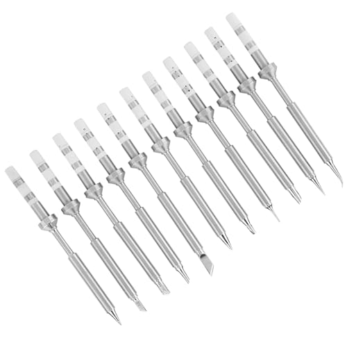 TOPINCN TS100 Löten Eisenspitzen Ersatz Effiziente Schnelle Heizung für -Enthusiasten Edelstahl 1 Spitze für TS100 Lötkolben (TS100 Löten Eisenkopf 11 -teiliges Set) von TOPINCN