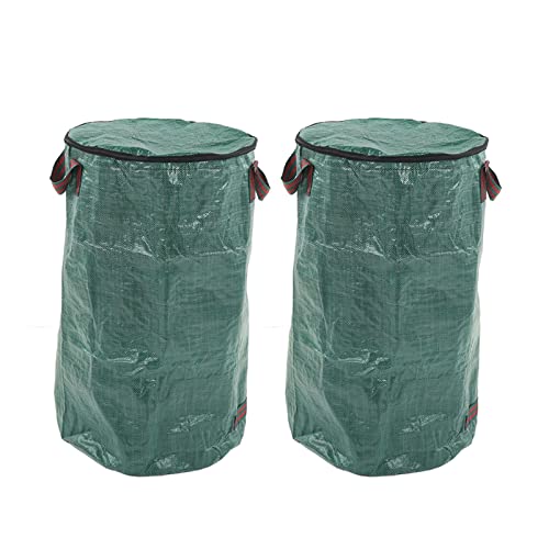 TOPINCN Wiederverwendbare Gartensäcke 2PCs mit Bag -Eröffnungsstreifen, Breite Blattkollektasche für Zoo- und Bauernumwelt, Wasserdicht und Langlebig (120L/32Gal 45x76cm /17,7x29,9in) von TOPINCN