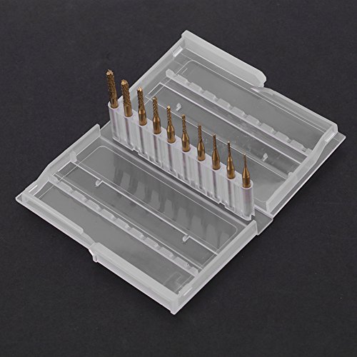 Titanschicht 0,8 Mm3,17 Mm Endmühle Gravurbits Drehschneider 1/8 '' Shank - Haltbares Schneidwerkzeug für Leiterplatten und Kohlefaser von TOPINCN