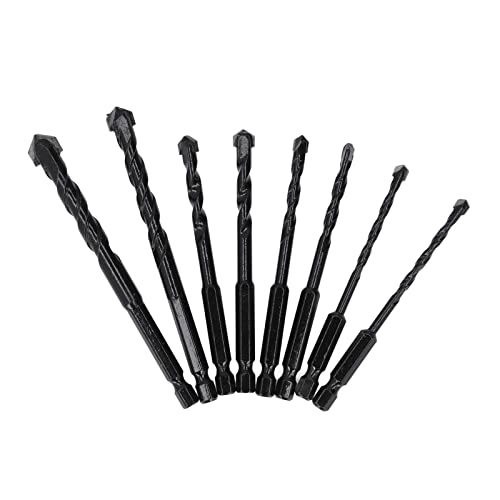 Vielseitig 8pcs Black Hex Shank Mauerwerk Drill -Bit für Fliesenbeton - Zuverlässige Arbeitskarbidbits von TOPINCN