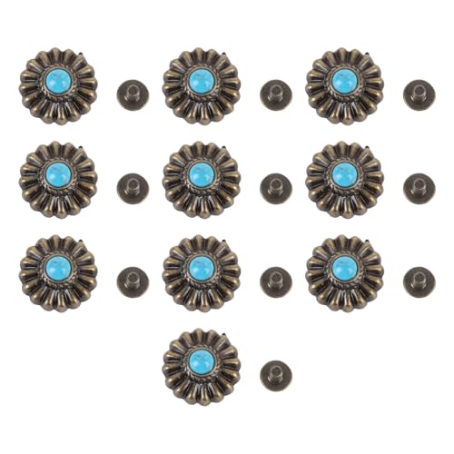 s10 Sets Blumen Schraube Zurück, 16,5mm Ersatz Schnalle Rund für Leder Handwerks Stoffe von TOPINCN