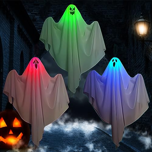 TOPJOWGA 3 Stück Halloween Hängende Geister, Hängender Leuchtende Geist, Halloween Deko Hängender Geist leuchten im Dunkeln, Halloween Hängend Deko Fliegendes Geist Party Dekoration TOPJOWGA 3 Stück Halloween Hängende Geister, Hängender Leuchtende Geist, Halloween Deko Hängender Geist leuchten im Dunkeln, Halloween Hängend Deko Fliegendes Geist Party Dekoration von TOPJOWGA