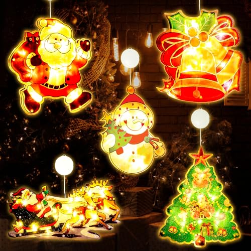 TOPJOWGA 5 Stück Weihnachtsbeleuchtung Hängend Fenster, Weihnachten Lichter, Saugnapf Lichterkette Weihnachten Batteriebetrieben, Fensterlichterketten Innen Außen Weihnachtsbaum Weihnachtsdeko TOPJOWGA 5 Stück Weihnachtsbeleuchtung Hängend Fenster, Weihnachten Lichter, Saugnapf Lichterkette Weihnachten Batteriebetrieben, Fensterlichterketten Innen Außen Weihnachtsbaum Weihnachtsdeko von TOPJOWGA