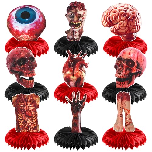 TOPJOWGA 9 Stück Halloween Bienenwabe Mittelstücke, Blutige Waben Party Tischaufsätze, Halloween Party Tischdekorationen, Halloween Party Mittel Tabelle, Halloween Bienenwabe Mittelstück Party Deko TOPJOWGA 9 Stück Halloween Bienenwabe Mittelstücke, Blutige Waben Party Tischaufsätze, Halloween Party Tischdekorationen, Halloween Party Mittel Tabelle, Halloween Bienenwabe Mittelstück Party Deko von TOPJOWGA