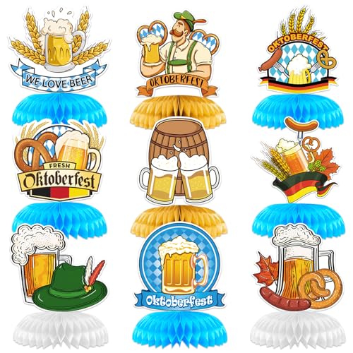 TOPJOWGA Oktoberfest Bienenwabe Mittelstück, 9 Stück, Bayrische Deko, Tischaufsätze, Partydekoration TOPJOWGA Oktoberfest Bienenwabe Mittelstück, 9 Stück, Bayrische Deko, Tischaufsätze, Partydekoration von TOPJOWGA
