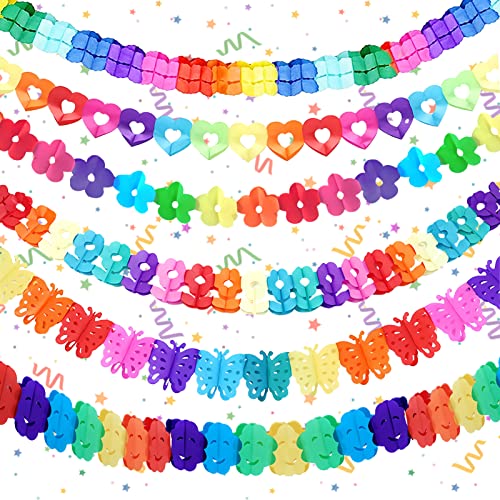 TOPJOWGA Bunt Girlande Papier, 6 Stück Girlande Papier Deko, Hängende Girlanden, Papiergirlanden Bunt, Geburtstagsgirlande, Papiergirlande Partygirlanden für Hochzeit Geburtstag Karneval Party TOPJOWGA Bunt Girlande Papier, 6 Stück Girlande Papier Deko, Hängende Girlanden, Papiergirlanden Bunt, Geburtstagsgirlande, Papiergirlande Partygirlanden für Hochzeit Geburtstag Karneval Party von TOPJOWGA