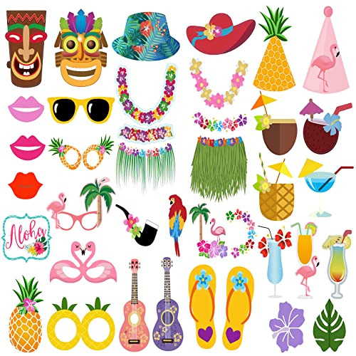 TOPJOWGA Hawaii Photo Booth Props, 36 Stück Photo Booth Requisiten, Hawaii Foto Requisiten, Party Foto Booth Props, Flamingo Hawaii Lustige Brille für Strand Thema Dekoration Foto Requisiten TOPJOWGA Hawaii Photo Booth Props, 36 Stück Photo Booth Requisiten, Hawaii Foto Requisiten, Party Foto Booth Props, Flamingo Hawaii Lustige Brille für Strand Thema Dekoration Foto Requisiten von TOPJOWGA