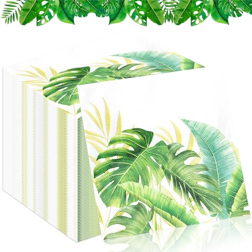 TOPJOWGA Serviette Papierserviette, 100 Stücke Tropische Blätter Servietten, Servietten Grüne Dschungelblätter, Hawaii Sommerparty Servietten Tischdekoration für Party Dekoration, 33x33cm TOPJOWGA Serviette Papierserviette, 100 Stücke Tropische Blätter Servietten, Servietten Grüne Dschungelblätter, Hawaii Sommerparty Servietten Tischdekoration für Party Dekoration, 33x33cm von TOPJOWGA