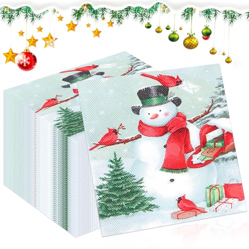 TOPJOWGA Weihnachten Servietten, 100 Stück Merry Christmas Servietten, Servietten Fröhliche Weihnachten, Schneemann Papierserviette, Servietten Winter Weihnachtliche Tischdekoration 33x33cm TOPJOWGA Weihnachten Servietten, 100 Stück Merry Christmas Servietten, Servietten Fröhliche Weihnachten, Schneemann Papierserviette, Servietten Winter Weihnachtliche Tischdekoration 33x33cm von TOPJOWGA