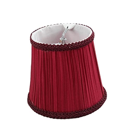 TOPOB Wein-rote Farb-Gewebe-Lampenschirme, dekorativer Lampenschirm, Clip On Lampenschirm (Body Color : 6 Pieces) von TOPOB