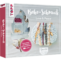 Boho-Schmuckset Love & Peace (Dunkelrot/ Grau) von TOPP