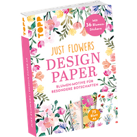 Design Paper Just Flowers A6 mit Blumen-Stickern von TOPP