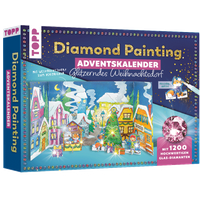 Diamond Painting Adventskalender Glitzerndes Weihnachtsdorf. Mit Material und Werkzeug für 24 Aufsteller von TOPP
