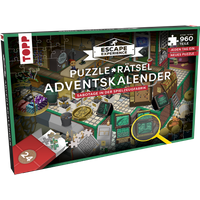 Puzzle-Rätsel-Adventskalender – Sabotage in der Spielzeugfabrik. 24 Puzzles mit insgesamt 960 Teilen von TOPP