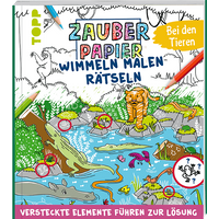 Zauberpapier Wimmel-Mal-Rätselbuch - Bei den Tieren von TOPP
