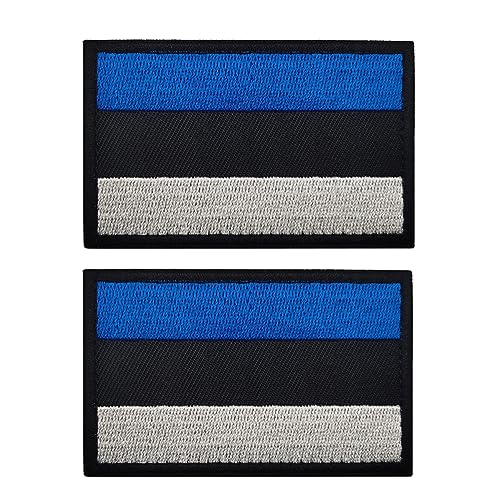 2 Stück Estland Europäische Nationalmannschaft bestickte Länderabzeichen Morale Emblem Airsoft Biker Militär Armband für DIY Rucksäcke Kleidung Hut Team Uniform von TOPPATCH