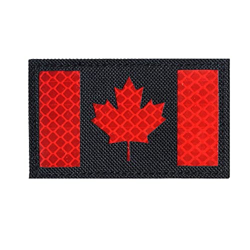 Kanada Nationalflagge Patch Reflektierendes Moral Abzeichen Infrarot IR Kanadischer Ahorn Taktische Militäruniform Motorrad Emblem für Mantel Weste Ausrüstung Kappe Hut Rucksack von TOPPATCH