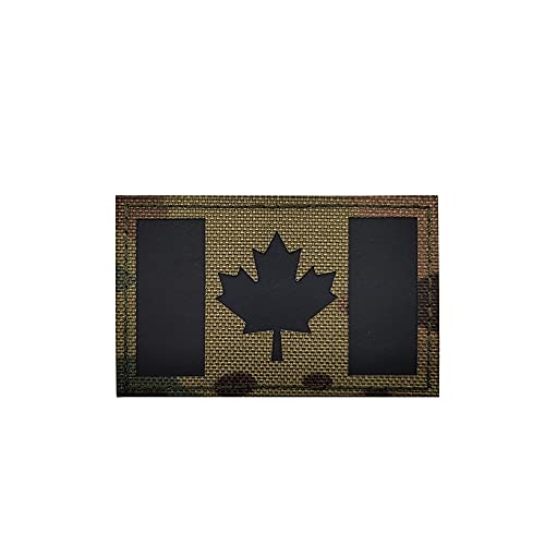 Kanada Nationalflagge Patch Reflektierendes Moral Abzeichen Infrarot IR Kanadischer Ahorn Taktische Militäruniform Motorrad Biker Emblem für Mantel Weste Jacke Ausrüstung Kappe Hut Rucksack (CP) von TOPPATCH