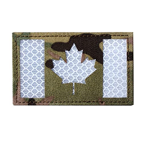 Kanada Nationalflagge Patch Reflektierendes Moral Abzeichen Infrarot IR Kanadischer Ahorn Taktische Militäruniform Motorrad Emblem für Mantel Weste Ausrüstung Kappe Hut Rucksack von TOPPATCH